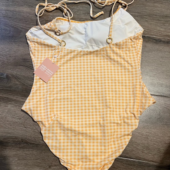 Dippin' Daisy's Astrid  Full Coverage One Piece Swimsuit Size L yellow gingham - Picture 8 of 9